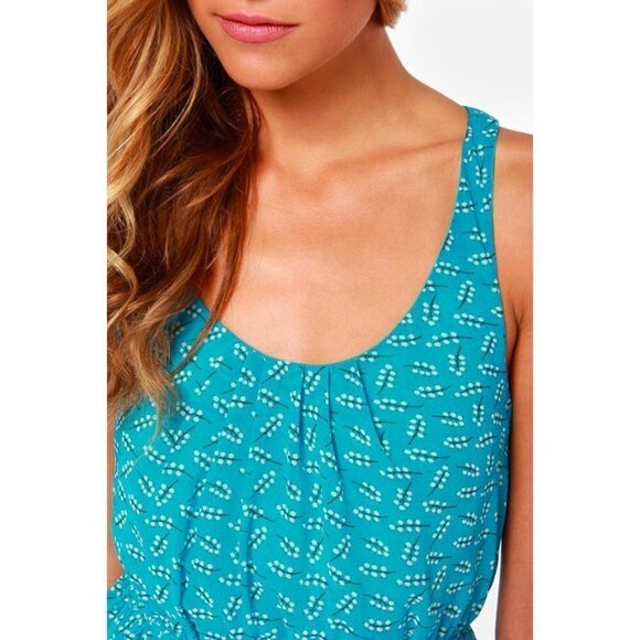 💕LULU'S💕 Branch Out Blue Print Dress - Picture 7 of 14